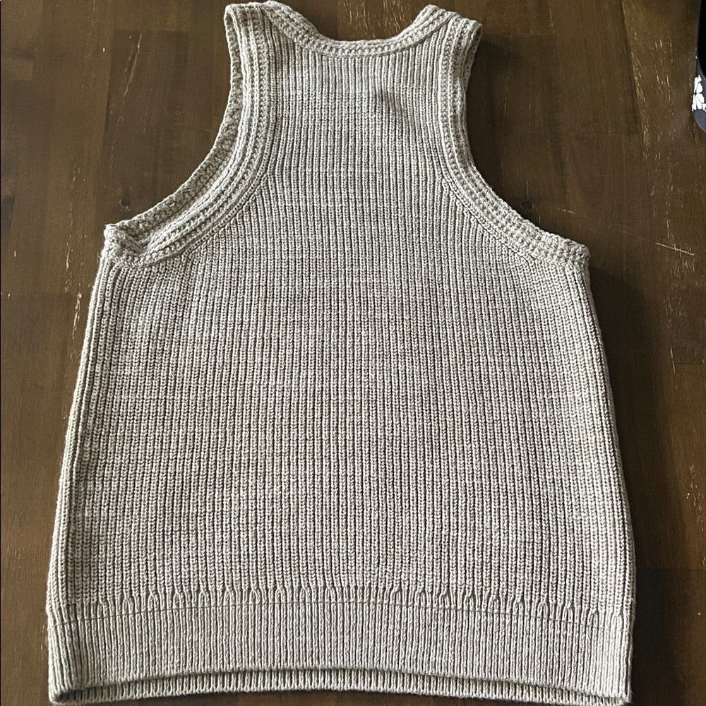 Buck Mason tan Knit sleeveless Sweater tank small - Picture 4 of 5